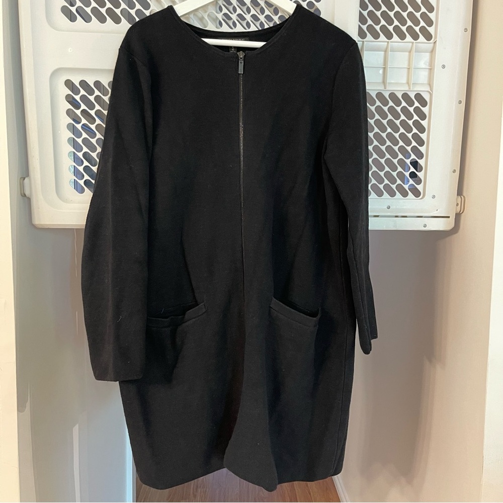 Banana Republic Black Zip-Up Coat Cardigan